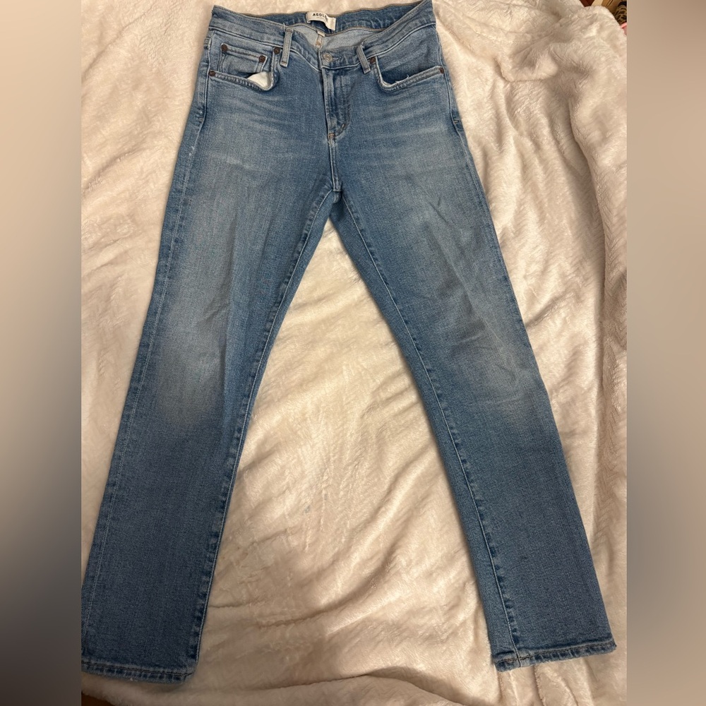 AGOLDE High Rise Skinny Jeans Size 26 Light Wash Denim Premium Women’s